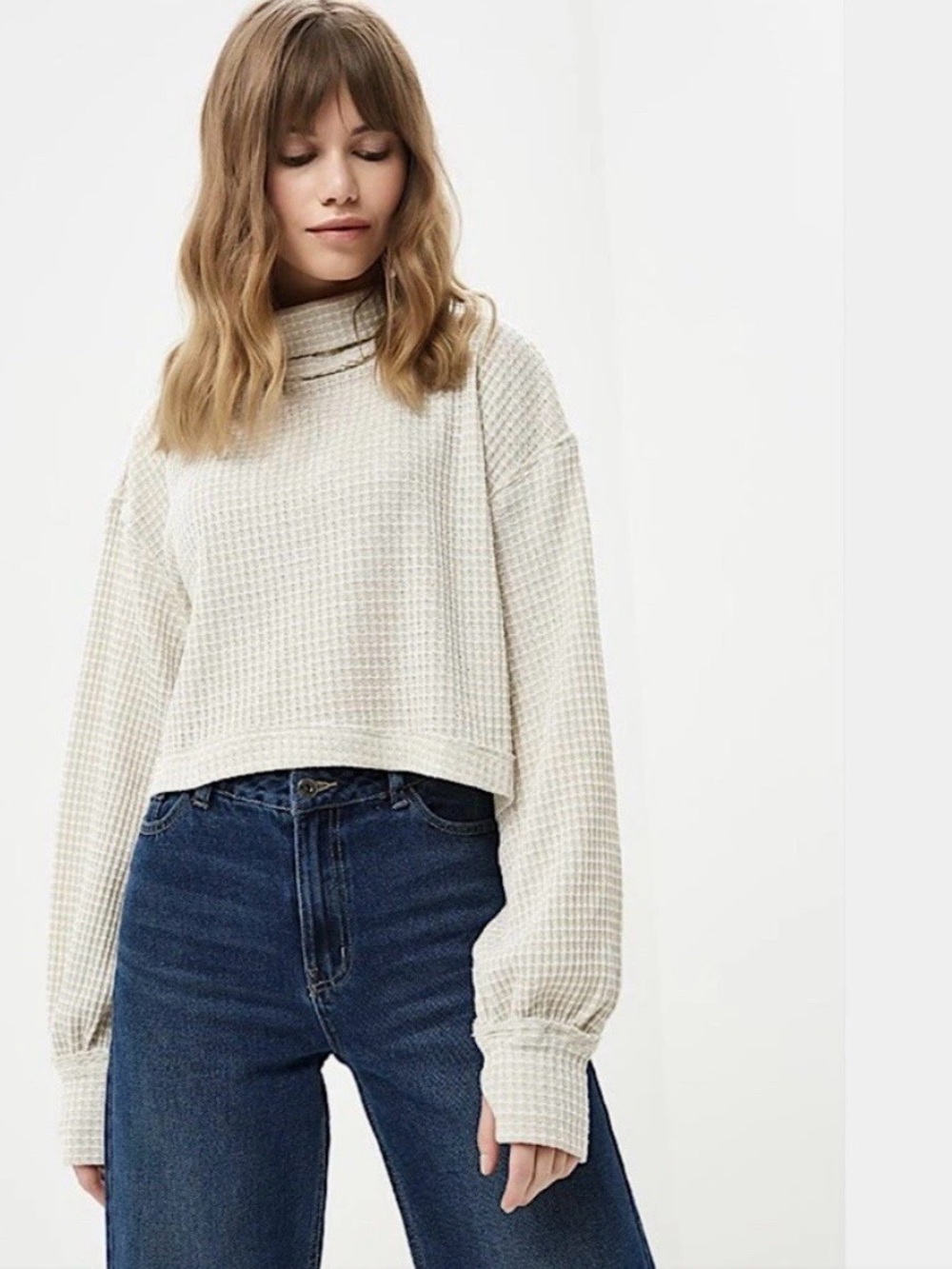 Free People BK Thermal Crop Top Scandi Minimal Size Extra Small